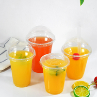 Gobelets jetables personnalisés en PET transparent à paroi simple de 12 à 32 oz pour thé au lait, café, jus et boissons froides – Impression sérigraphique/UV