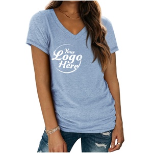 Blusa Casual para Mujer con Cuello en V, Lavado Ácido, Personalizada, Camiseta Básica 2024, Corte Regular, Manga Corta, Estampada, Deportiva, Verano - Product Image 4