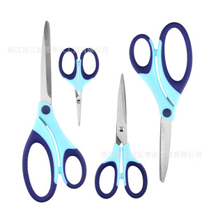 Stainless Steel Office Scissors <b>Set</b> 3 Piece Blue Straight Head For Home Craft <b>Sewing</b> Textile Use - Product Image 1