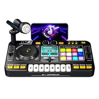 Jouet mixeur DJ pour enfants avec microphone, plateau tournant interactif pour DJ avec lumière et son, instrument de musique éducatif, cadeau d'apprentissage précoce