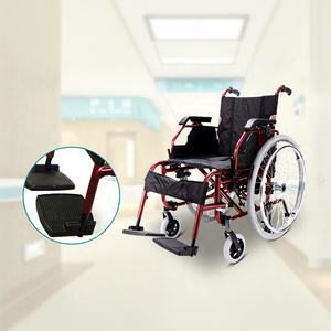 Fauteuil roulant en alliage d'aluminium KS, roues arrière pneumatiques de 24 pouces, accoudoirs et repose-pieds pliables pour personnes âgées et handicapées - Product Image 4