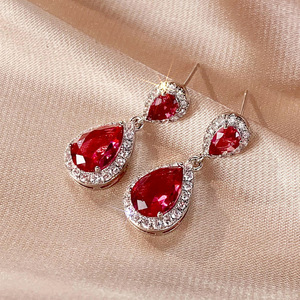 Orecchini pendenti a goccia geometrici per donna, eleganti gioielli da festa - Product Image 5