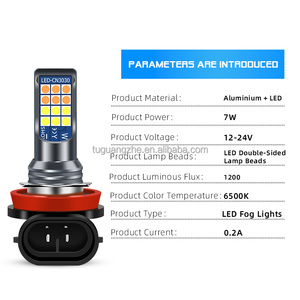 Tgz Trung Quốc nhà máy kép Màu sắc 3030 LED tự động đèn sương mù H11 H8 9006 HB4 881 Xe Chống Sương Mù Ánh Sáng Led Đèn Pha - Product Image 2