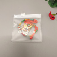 Sac à fermeture éclair avec logo personnalisé Petit emballage pour bijoux Sac en plastique Sac à fermeture éclair en PVC givré pour mini boucle d'oreille