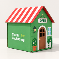 Boîte cadeau rigide pliable en forme de maison, imprimée sur mesure, avec design personnalisé, emballage structuré créatif et spécial, vente en gros