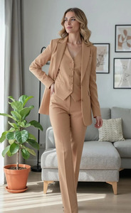 Conjunto de Traje de Tres Piezas para Mujer, Blazer, Chaleco y Pantalón, para Bodas, Fiestas y Eventos Formales - Product Image 2