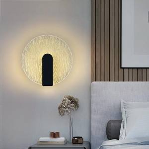Modern Simple Iron <b>LED</b> <b>Wall</b> Lamp Living Room Golden Round <b>Dimmable</b> Acrylic Shade <b>Wall</b> Bracket Lamp - Product Image 1