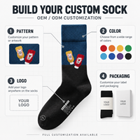 Chaussettes personnalisées OEM pour l'automne en polyester/nylon/coton/fibre de bambou/laine, résistantes aux accrocs, séchage rapide, sans couture, impression numérique 360°