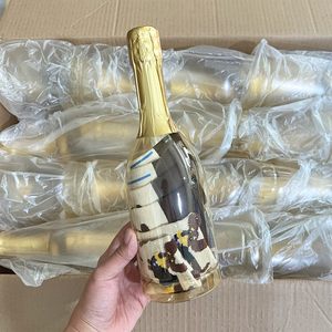<span class=keywords><strong>Bouteille</strong></span> de champagne vide en plastique ronde PET transparente de 900 ml pour l'emballage du sucre et du <span class=keywords><strong>chocolat</strong></span> avec bouchon à vis - Product Image 4
