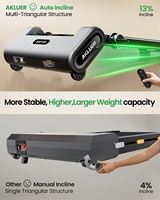 Tapis roulant mécanique électrique pliable BestGym avec écran LED, inclinaison automatique, moteur 0,5 HP - Machine de course pour la maison
