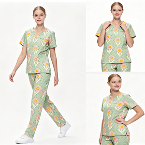 Tenues médicales personnalisées : Ensembles de blouses et pantalons en coton mélangé, durables, doux et amusants, adaptés aux cliniques pédiatriques et aux garderies. - Product Image 3