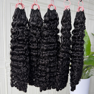 Cabello rizado de ganchillo, cabello humano, rizo birmano, color natural, cabello ligero para estilos de ganchillo bohemios - Product Image 4