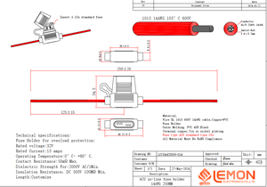 Không thấm nước mini tiêu chuẩn Inline cầu chì chủ in-line Blade cầu chì 16awg dây màu đỏ cầu chì thành phần cho ô tô THUYỀN xe tải - Product Image 2