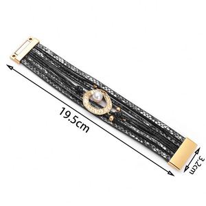 Multi-layer <b>Leather</b> <b>Bracelet</b> Strategic Priority Shipping Option Bulk Order Discount Holiday Gift for Women Nickel Free Content - Product Image 1