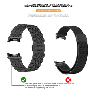 Bracelet de montre en métal pour Samsung Galaxy Watch 6 5 4 44 40 45mm Band Watch 6 Classic 47 42 46mm No Gaps 7 Bandes Bracelet en acier inoxydable - Product Image 4