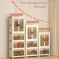 Armoire de rangement moderne et écologique en plastique PP à 1 couche, armoire pliable à 3 niveaux, organisateur de vêtements pliable