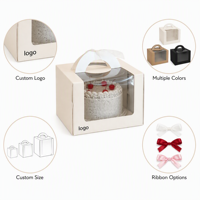 Boîtes à gâteaux de luxe personnalisées, biodégradables, en carton ivoire de qualité alimentaire, avec logo personnalisé, emballage pour gâteaux