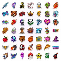 50 autocollants décoratifs en PVC, style dessin animé, cool, streetwear, gamer, pour skateboard, imperméables, créatifs, graffiti