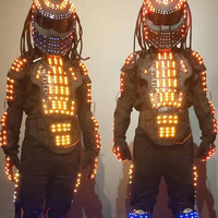 Vente en gros OEM RGB multicolore LED robot LED predator Costume scène danseuse fer soldat porter Cosplay Costume pour boîte de nuit