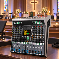 Console audio AOFO 8 canaux pour DJ avec 99 effets DSP, MP3, USB, Bluetooth et égaliseur 7 bandes pour événements scéniques et karaoké