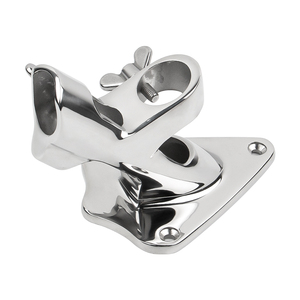 Marine <strong>Hardware</strong> 316 Stainless Steel Boat <strong>Flag</strong> Pole Holder <strong>Bracket</strong> Flagpole Base with Knob - Product Image 3