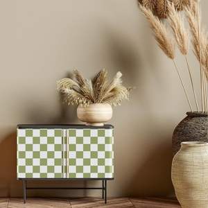 Décoration intérieure en stock <span class=keywords><strong>Papier</strong></span> <span class=keywords><strong>peint</strong></span> funky rétro <span class=keywords><strong>vert</strong></span> clair en damier des années <span class=keywords><strong>70</strong></span> Panneaux muraux amovibles auto-adhésifs personnalisés - Product Image 3