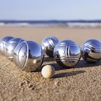 Ensemble de mini-bocce/pétanque en métal 6/8 boules avec sac noir - Diamètre unique de 72 mm