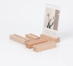 Base en bois naturel personnalisé porte-cartes postales Table de mariage porte-cartes nominatives Photo présentoir photo