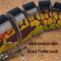 Leurre de pêche bionique multi-sections 17,5g/13,5cm, 8 sections, pour la pêche en mer du bar