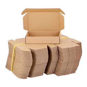 Custom Logo Brown Clothing Corrugated Cardboard Packaging Mailer Box Luxury Branded Apparel Shipping Paper Box