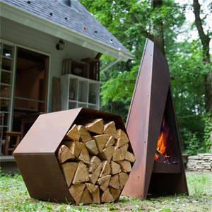 Scandinavian Outdoor Corten Fire Pit Outdoor Heating CE Certified 9999 BTU Anti-Corrosion Weathering Steel Structure for Outdoor - Product Image 5