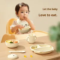Assiette à dîner pour bébé en silicone, bol d'apprentissage créatif pour enfants, assiette divisée pour nourrissons, assiette pour aliments pour bébés, qualité alimentaire