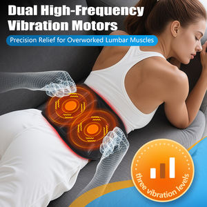 Sabuk pijat punggung getaran cahaya merah NIR, penjepit terapi Lumbar mendukung pinggang panas Logo kustom - Product Image 4