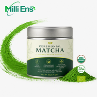 Poudre de Matcha Cérémonial Bio de Qualité Supérieure 100g en Boîte Métallique Certifiée USDA, Étiquette Privée Personnalisée, Poudre de Thé Vert pour la Cuisson et la Boisson