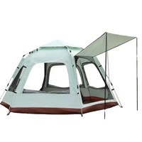 Tente yourte hexagonale pliable et portable pour l'extérieur, ensemble d'équipement de camping en tissu Oxford épaissi, imperméable, 1000-1500 mm, quatre saisons