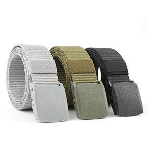 Nouvelle <span class=keywords><strong>ceinture</strong></span> large en toile pour femmes, en plastique lisse, imitation nylon, pour le <span class=keywords><strong>sport</strong></span>, <span class=keywords><strong>ceinture</strong></span> tactique polyvalente pour hommes, décontractée, 130 cm - Product Image 2