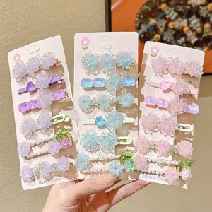 6 pz/set nobile fiore di cristallo traslucido primavera frangetta forcina di moda Pc fresco grande fiore forcina donna bambino decorazione dei capelli - Product Image 1