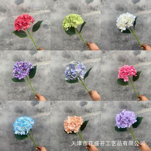 3D Hydrangea Artificial <b>Flowers</b> <b>Single</b> Branch High Simulation Wedding Home Decor Outdoor Props - Product Image 2