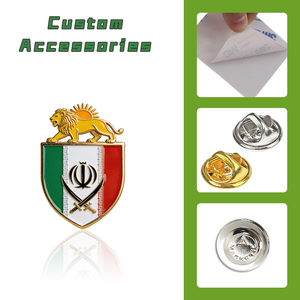 Alfileres, insignias y broches con el emblema nacional, la bandera y el mapa de Irán, broches con el escudo de Teherán iraní, recuerdo persa. Venta al por mayor. Personalizado. Fábrica antigua y confiable. - Product Image 2