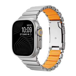 Correa de Reloj de Titanio de Diseño para <span class=keywords><strong>Apple</strong></span>, 46/49 mm, Brazalete de <span class=keywords><strong>Acero</strong></span> Inoxidable de Lujo con <span class=keywords><strong>Caja</strong></span> - Product Image 1