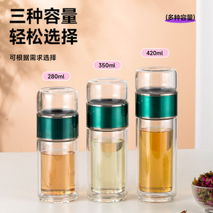 Chuangxian Double Wall Borosilicate Glass Tea Infuser With Filter Reusable For Flower Tea - Product Image 4