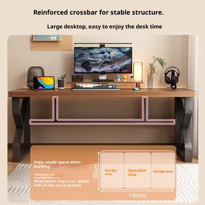 Rắn gỗ có thể điều chỉnh chiều cao máy tính bàn-phòng ngủ nhỏ học tập & viết e-thể thao thân thiện dài văn phòng bàn - Product Image 3