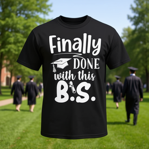 Finalmente terminé con esta camiseta de graduación Bs, color negro, talla mediana para hombre - Product Image 3