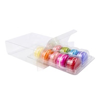 Vente en gros Boîte d'emballage en plastique transparente pour 10 macarons Boîte cadeau à biscuits avec inserts