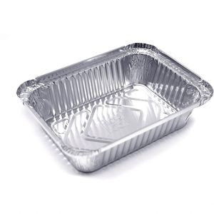 Rectangle Square Disposable Aluminum Foil Baking Pan Takeout Food Container Food Grade Plastic Lid Custom Size <b>Kitchen</b> Use - Product Image 2