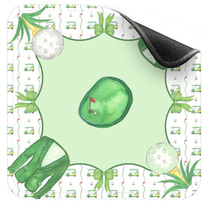 Tapis de Mahjong Vintage Thème Golf, 31,5 pouces, Housse de Table Antidérapante Thème Vert pour Soirées Jeux - Product Image 5