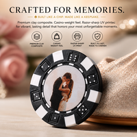 Jetons de poker personnalisés pour mariage avec photo, jetons de casino en argile personnalisés double face pour cadeaux de mariage, jetons de boisson, fournitures de fête