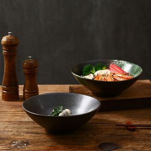 Venta al por Mayor de Tazones de Cerámica Estilo Japonés de 9 Pulgadas para Fideos, Tazones de Ramen de Porcelana Hechos a Mano Ecológicos para Restaurantes - Product Image 3