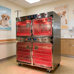 กรง ICU สำหรับสัตว์เลี้ยงรุ่น OSCAT Veterinary Equipment Advanced พร้อมระบบควบคุมอุณหภูมิ ระบบออกซิเจน ขนาด 1220x700x1810 มม. ป้องกันการรั่วซึมแบบเทอร์โมสตัท - Product Image 3