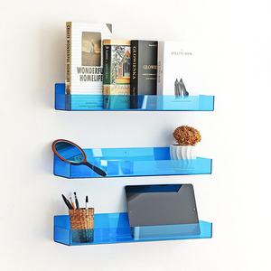 Mensola da <span class=keywords><strong>esposizione</strong></span> in acrilico smerigliato trasparente per bagno galleggiante con montaggio a parete - Product Image 3